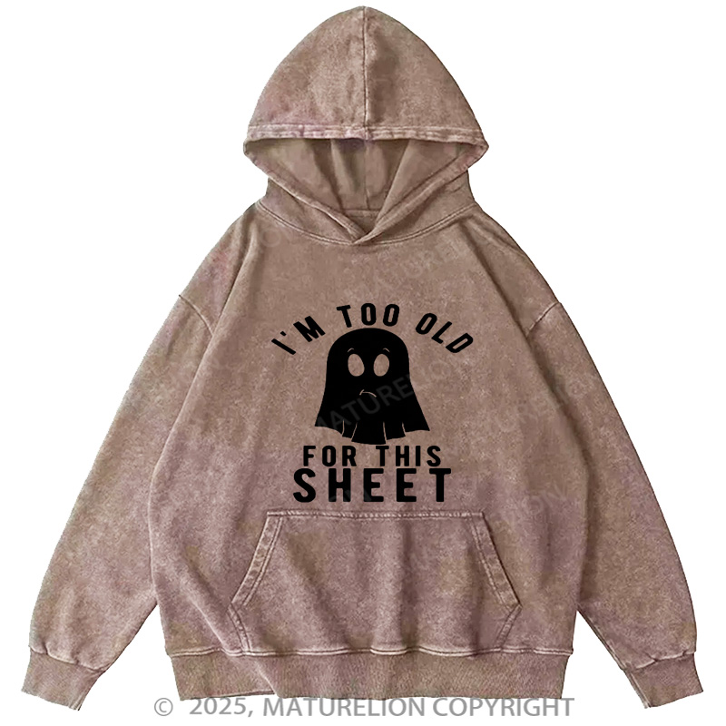 Maturelion Men's Hoodie Trick Treat Washed Hoodie