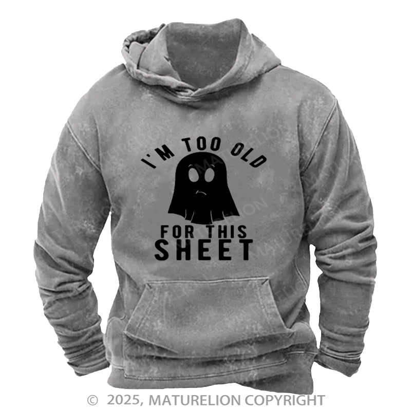 Maturelion Men's Hoodie Trick Treat Washed Hoodie