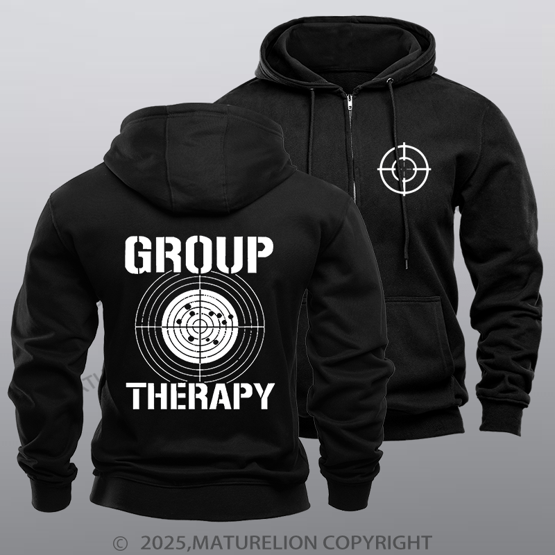 Maturelion Men's Hoodie Group Therapy Fleece Zipper Hoodie