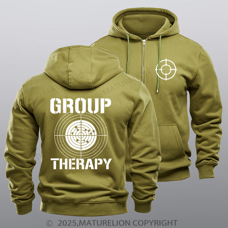 Maturelion Men's Hoodie Group Therapy Fleece Zipper Hoodie