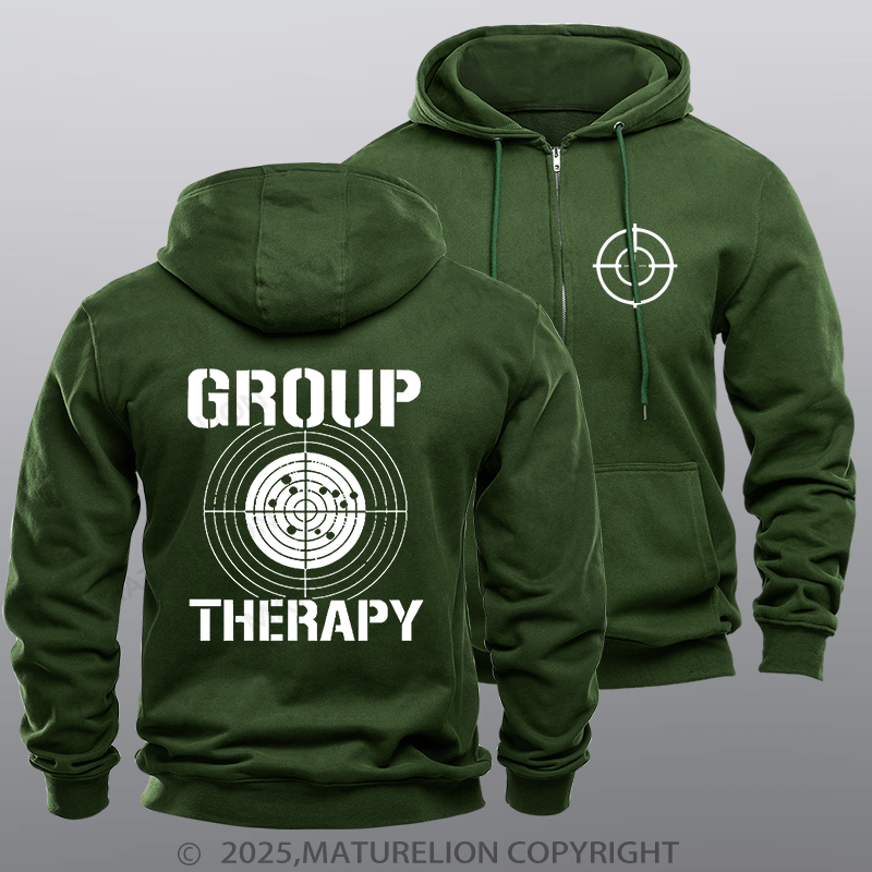 Maturelion Men's Hoodie Group Therapy Fleece Zipper Hoodie