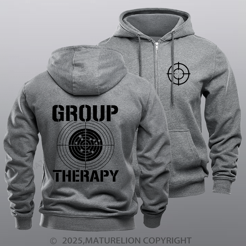 Maturelion Men's Hoodie Group Therapy Fleece Zipper Hoodie