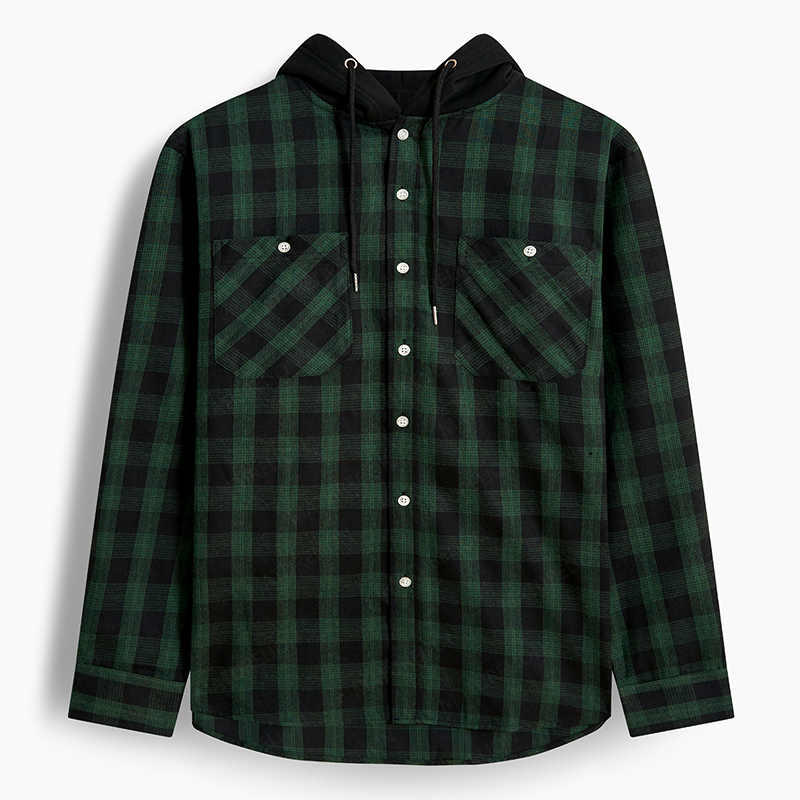 Maturelion Men's Flannel Shirt Spooky Cowboy Hooded Flannel Shirt