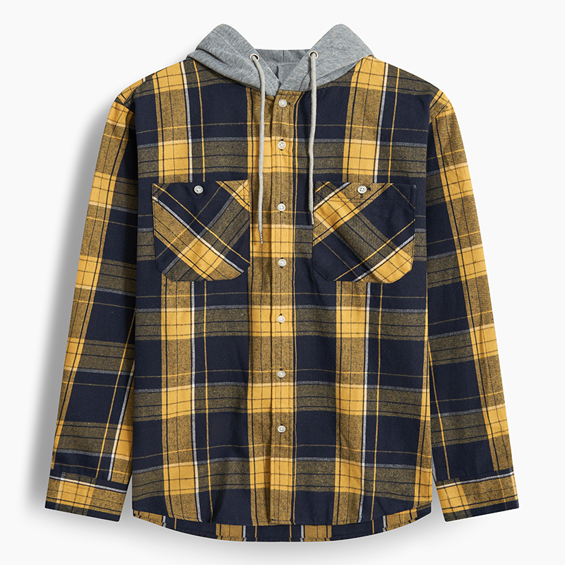 Maturelion Men's Flannel Shirt Spooky Cowboy Hooded Flannel Shirt