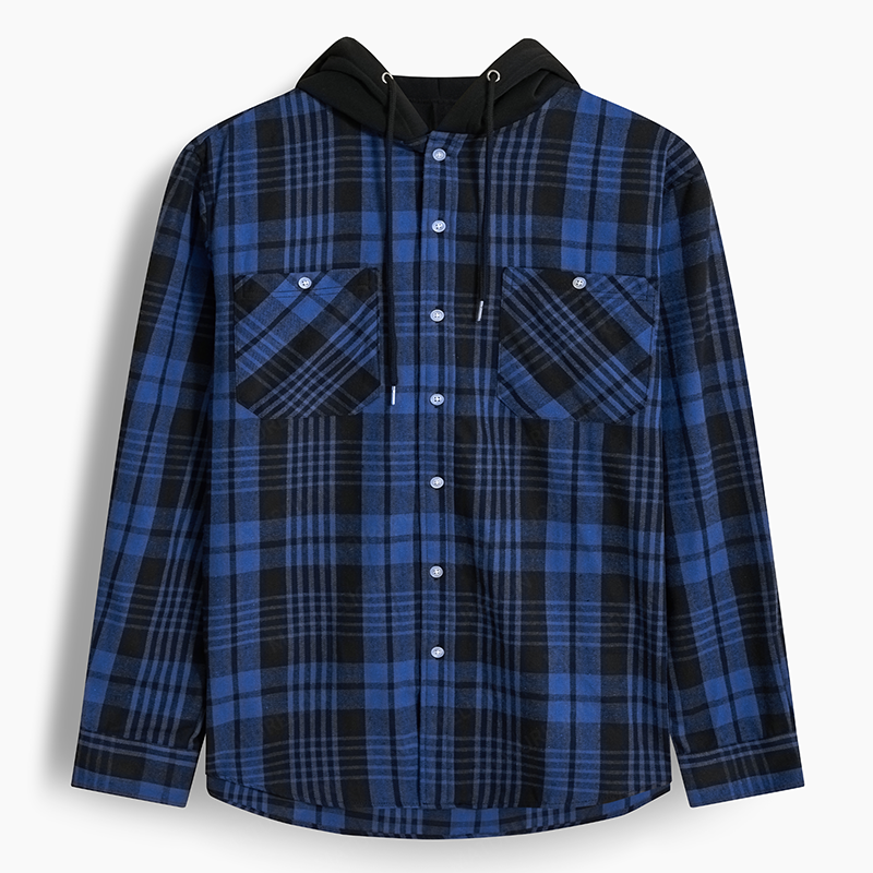 Maturelion Men's Flannel Shirt Spooky Cowboy Hooded Flannel Shirt