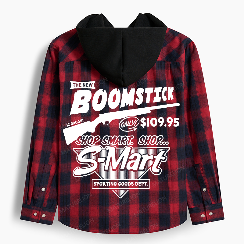 Maturelion Men's Flannel Shirt Boomstick Hooded Flannel Shirt