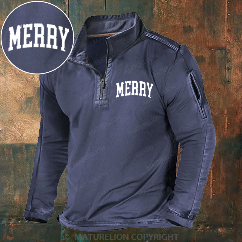 Maturelion Christmas Henley Shirt Retro Merry Festive Holiday Henley Shirt