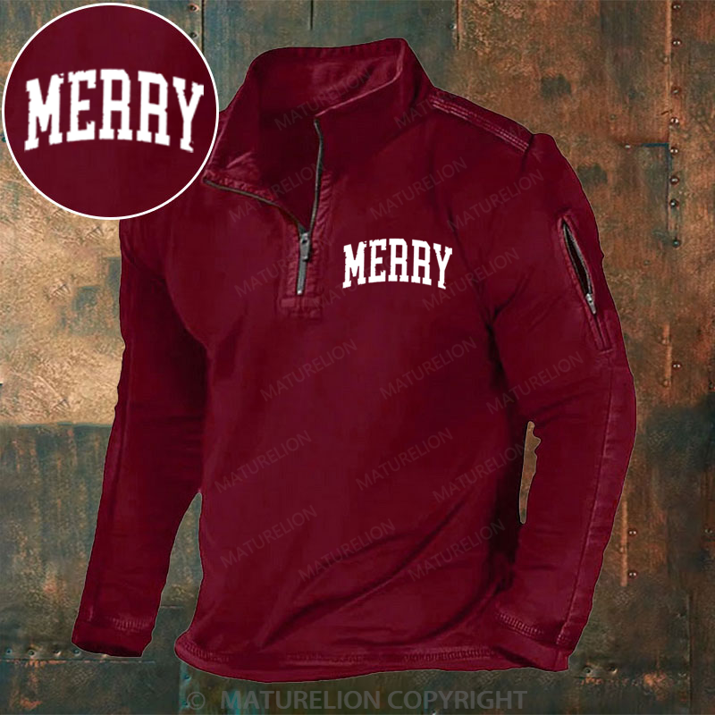 Maturelion Christmas Henley Shirt Retro Merry Festive Holiday Henley Shirt