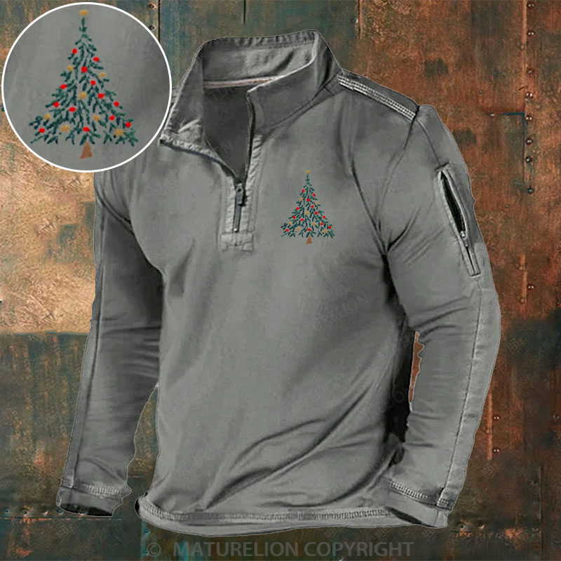 Maturelion Christmas Henley Shirt Christmas Tree Henley Shirt