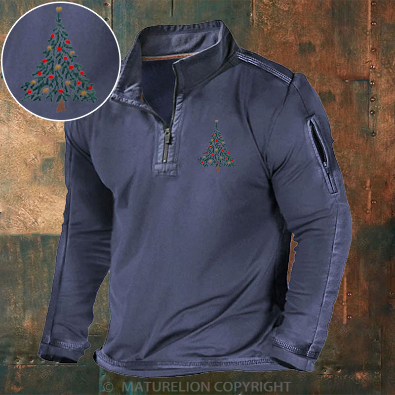 Maturelion Christmas Henley Shirt Christmas Tree Henley Shirt