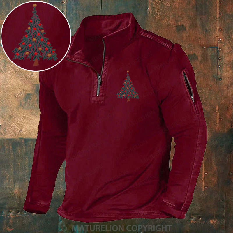 Maturelion Christmas Henley Shirt Christmas Tree Henley Shirt