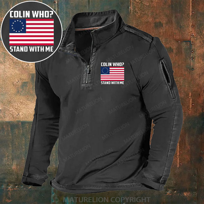 Maturelion Men's Henley Shirt Betsy Ross Stand For The Flag Henley Shirt