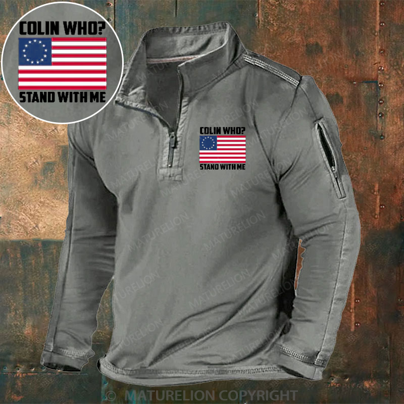 Maturelion Men's Henley Shirt Betsy Ross Stand For The Flag Henley Shirt