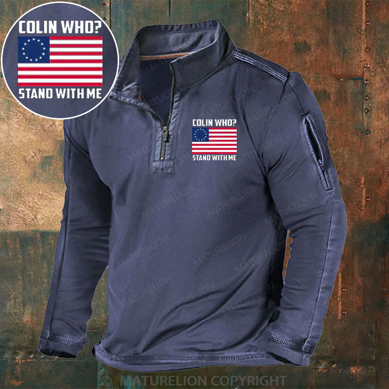 Maturelion Men's Henley Shirt Betsy Ross Stand For The Flag Henley Shirt