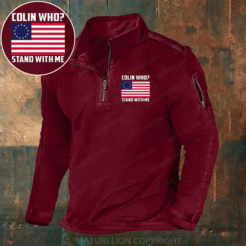 Maturelion Men's Henley Shirt Betsy Ross Stand For The Flag Henley Shirt