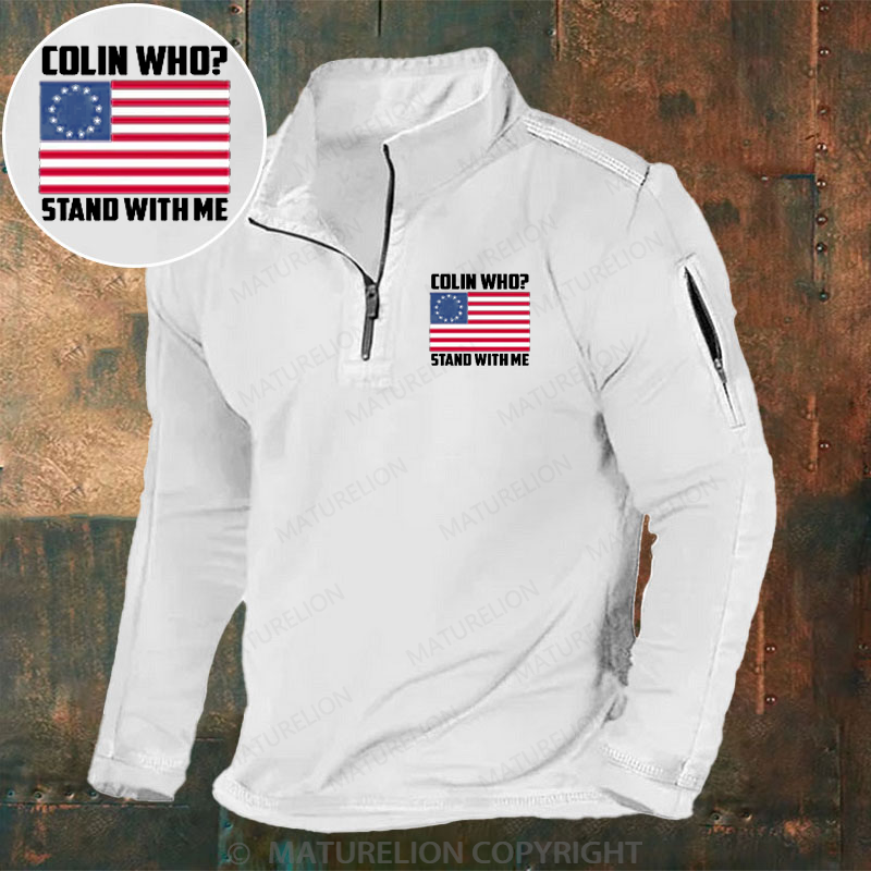 Maturelion Men's Henley Shirt Betsy Ross Stand For The Flag Henley Shirt