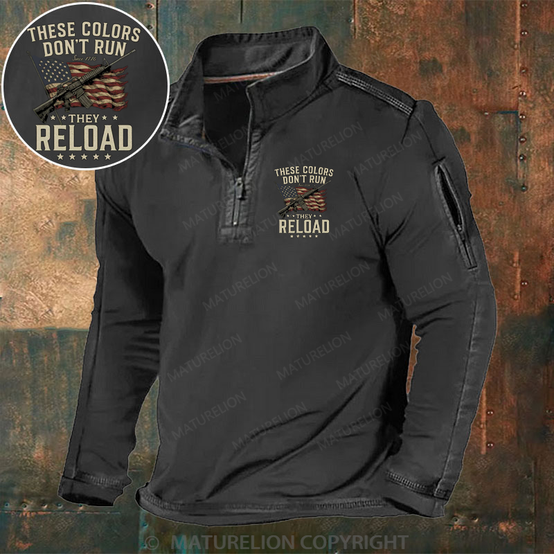 Maturelion Men's Henley Shirt These Colors Don't Run, They Reload Henley Shirt