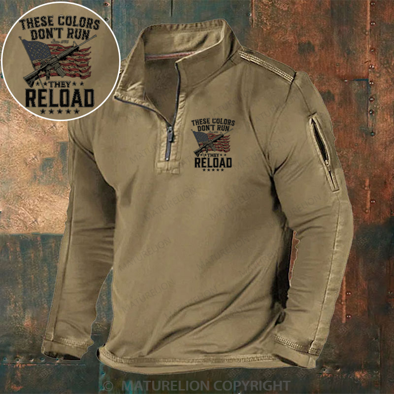 Maturelion Men's Henley Shirt These Colors Don't Run, They Reload Henley Shirt