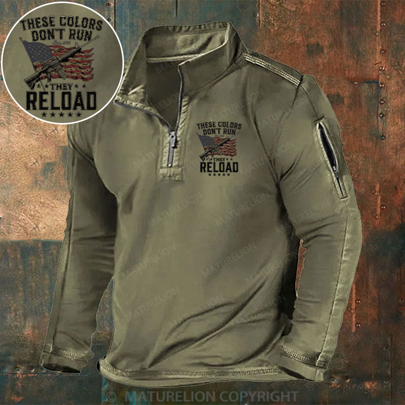 Maturelion Men's Henley Shirt These Colors Don't Run, They Reload Henley Shirt