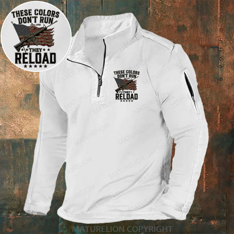 Maturelion Men's Henley Shirt These Colors Don't Run, They Reload Henley Shirt