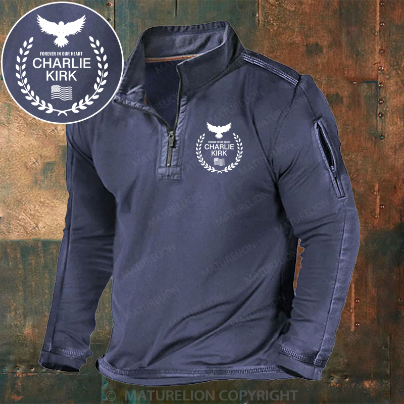 Maturelion Men's Henley Shirt Forever in Our Hearts Charlie Kirk Henley Shirt