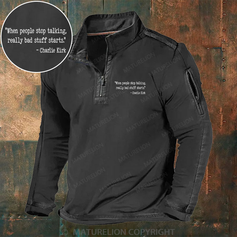 Maturelion Men's Henley Shirt When people stop talking Henley Shirt