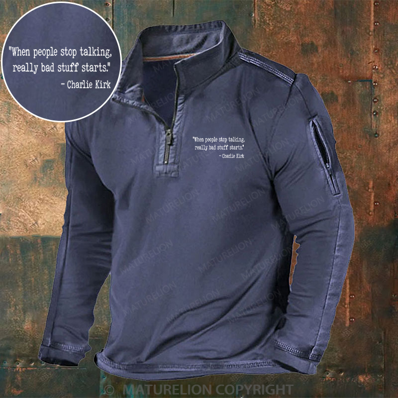 Maturelion Men's Henley Shirt When people stop talking Henley Shirt