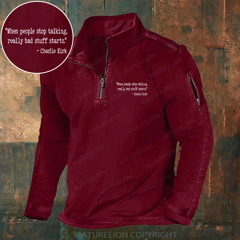 Maturelion Men's Henley Shirt When people stop talking Henley Shirt