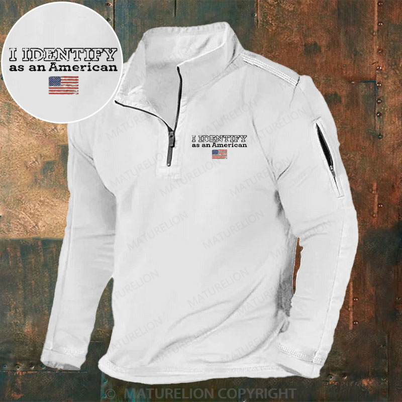 Maturelion Men's Henley Shirt I Identify as an American Henley Shirt