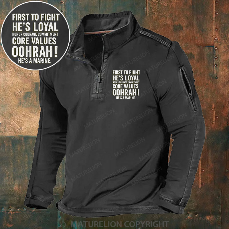 Maturelion Men's Henley Shirt First to Fight Henley Shirt