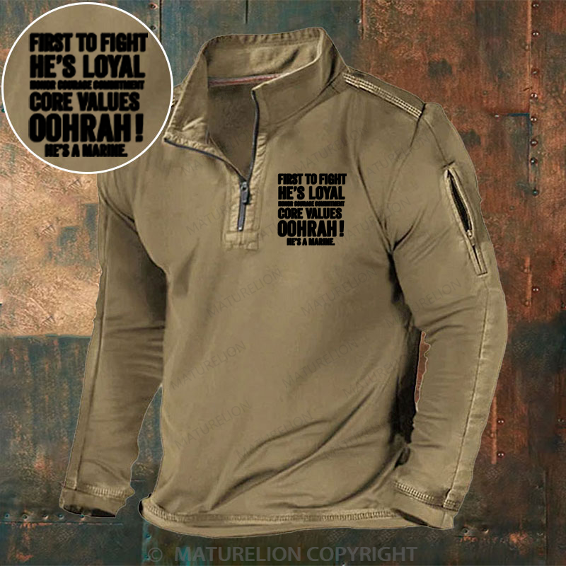 Maturelion Men's Henley Shirt First to Fight Henley Shirt