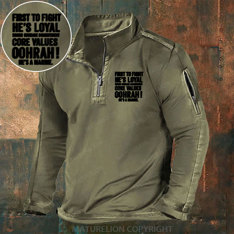 Maturelion Men's Henley Shirt First to Fight Henley Shirt