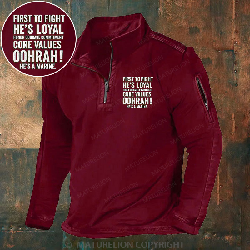 Maturelion Men's Henley Shirt First to Fight Henley Shirt