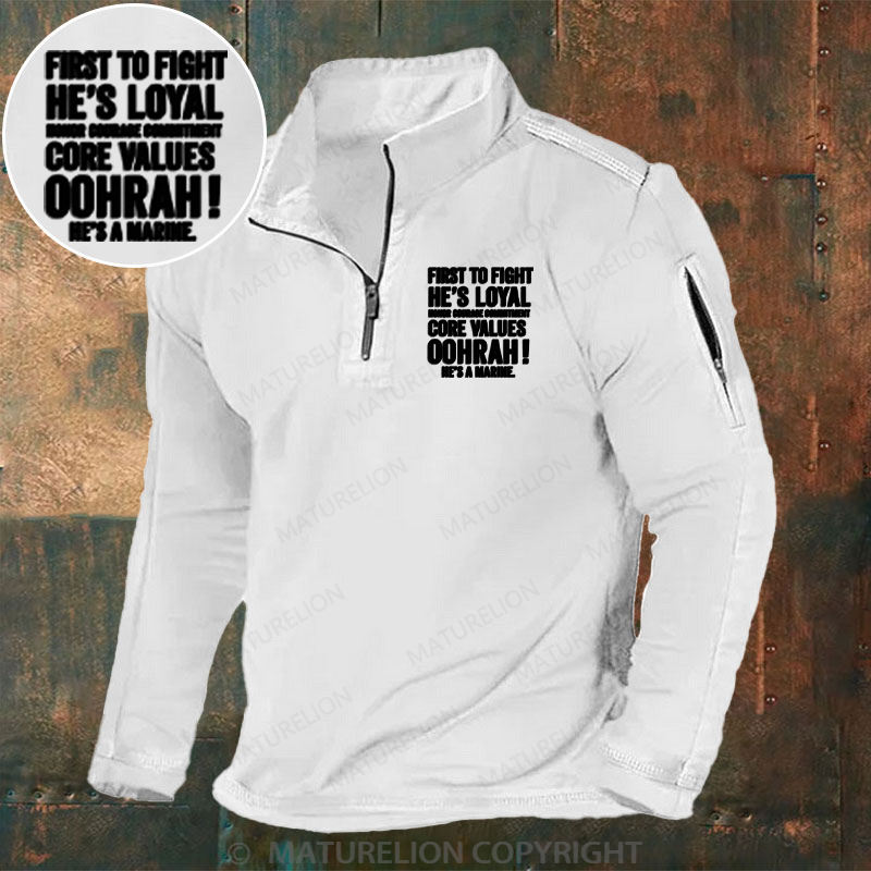 Maturelion Men's Henley Shirt First to Fight Henley Shirt