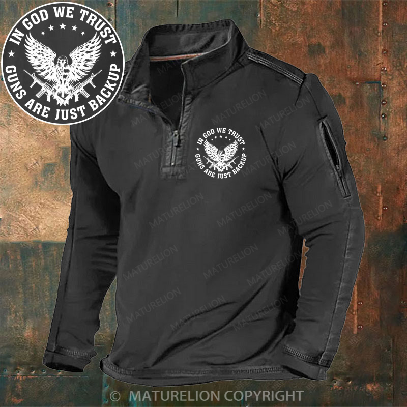 Maturelion In God We Trust Henley Shirt