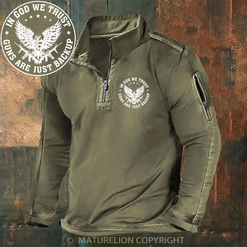 Maturelion In God We Trust Henley Shirt