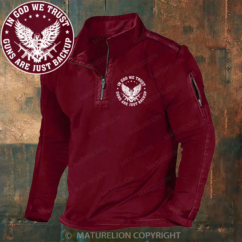 Maturelion In God We Trust Henley Shirt