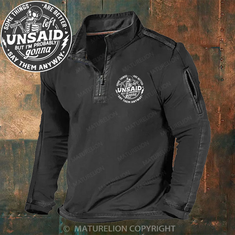 Maturelion Men's Henley Shirt Some Things Are Better Left Unsaid Henley Shirt