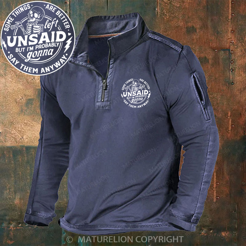 Maturelion Men's Henley Shirt Some Things Are Better Left Unsaid Henley Shirt