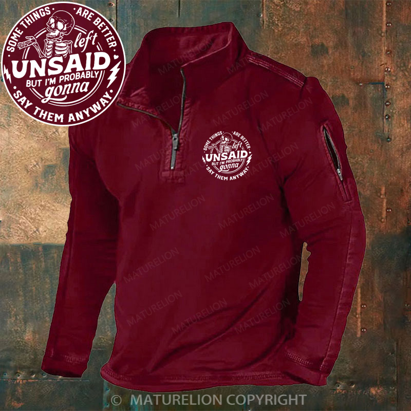 Maturelion Men's Henley Shirt Some Things Are Better Left Unsaid Henley Shirt