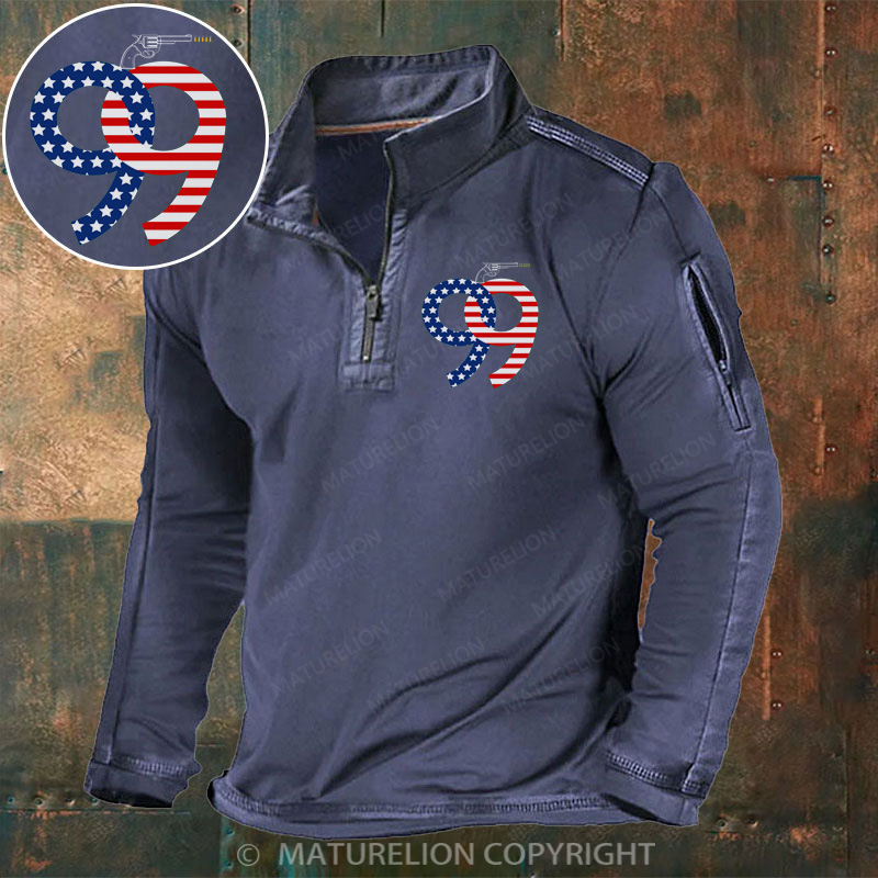 Maturelion Men's Henley Shirt Gun Henley Shirt