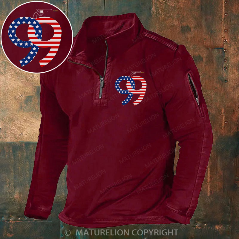 Maturelion Men's Henley Shirt Gun Henley Shirt