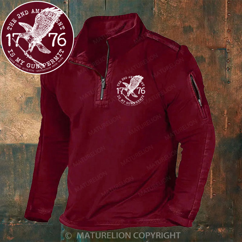 Maturelion Men's Henley Shirt The 2nd Amendment is my Gun Henley Shirt