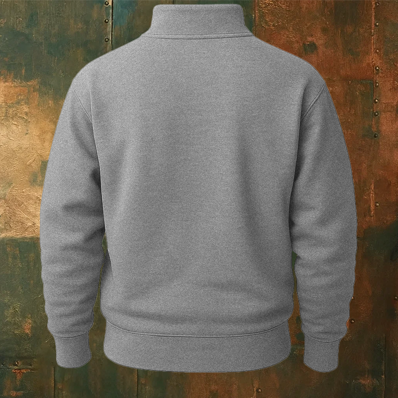 Maturelion Men's Sweatshirt RED Remember Everyone Deployed Half Zip Fleece Sweatshirt