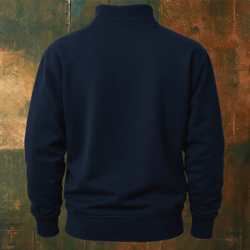 Maturelion Men's Sweatshirt RED Remember Everyone Deployed Half Zip Fleece Sweatshirt