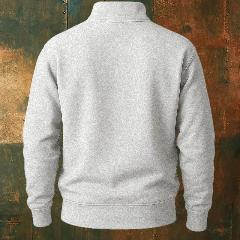 Maturelion Men's Sweatshirt RED Remember Everyone Deployed Half Zip Fleece Sweatshirt