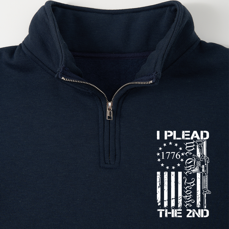 Maturelion Men's Sweatshirt I Plead The 2nd Amendment We The People AR15 Pro Gun Half Zip Fleece Sweatshirt