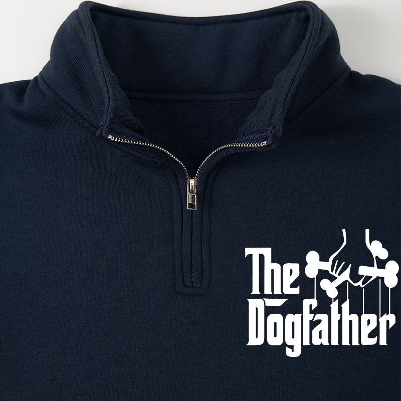 Maturelion Men's Sweatshirt The DogFather Half Zip Fleece Sweatshirt