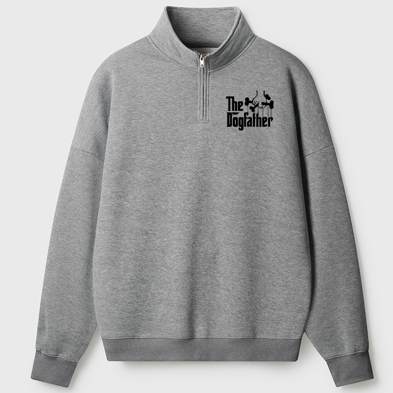 Maturelion Men's Sweatshirt The DogFather Half Zip Fleece Sweatshirt