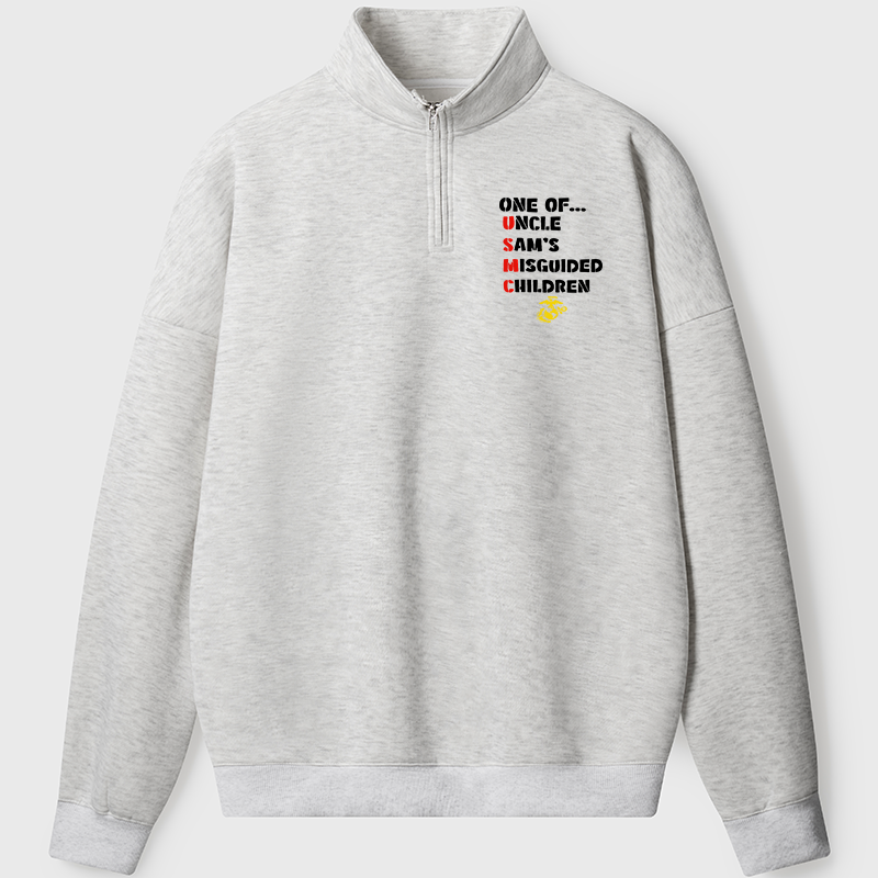 Maturelion Men's Sweatshirt Long Range Shooting It's Like Golf But For Men Half Zip Fleece Sweatshirt